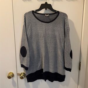 Talbots Black and White Striped Women's Sweater